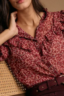 Camisa volantes estampado Lidia