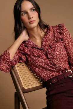 Camisa volantes estampado Lidia