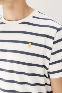Camiseta básica bordado rayas