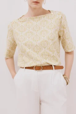 Camiseta básica escote barco