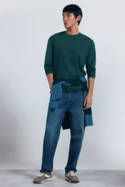 Camiseta básica manga larga acabado suave