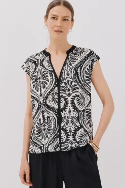 Camiseta básica sin magnas cuello mao