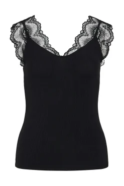 Camiseta canalé con encaje