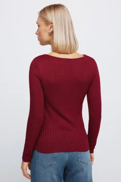 Camiseta canalé escote barca