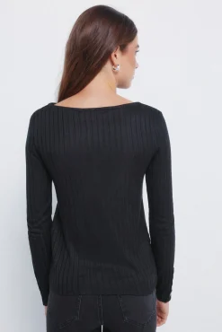 Camiseta canalé escote barca