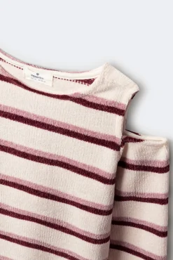 Camiseta chenilla hombros descubiertos niña