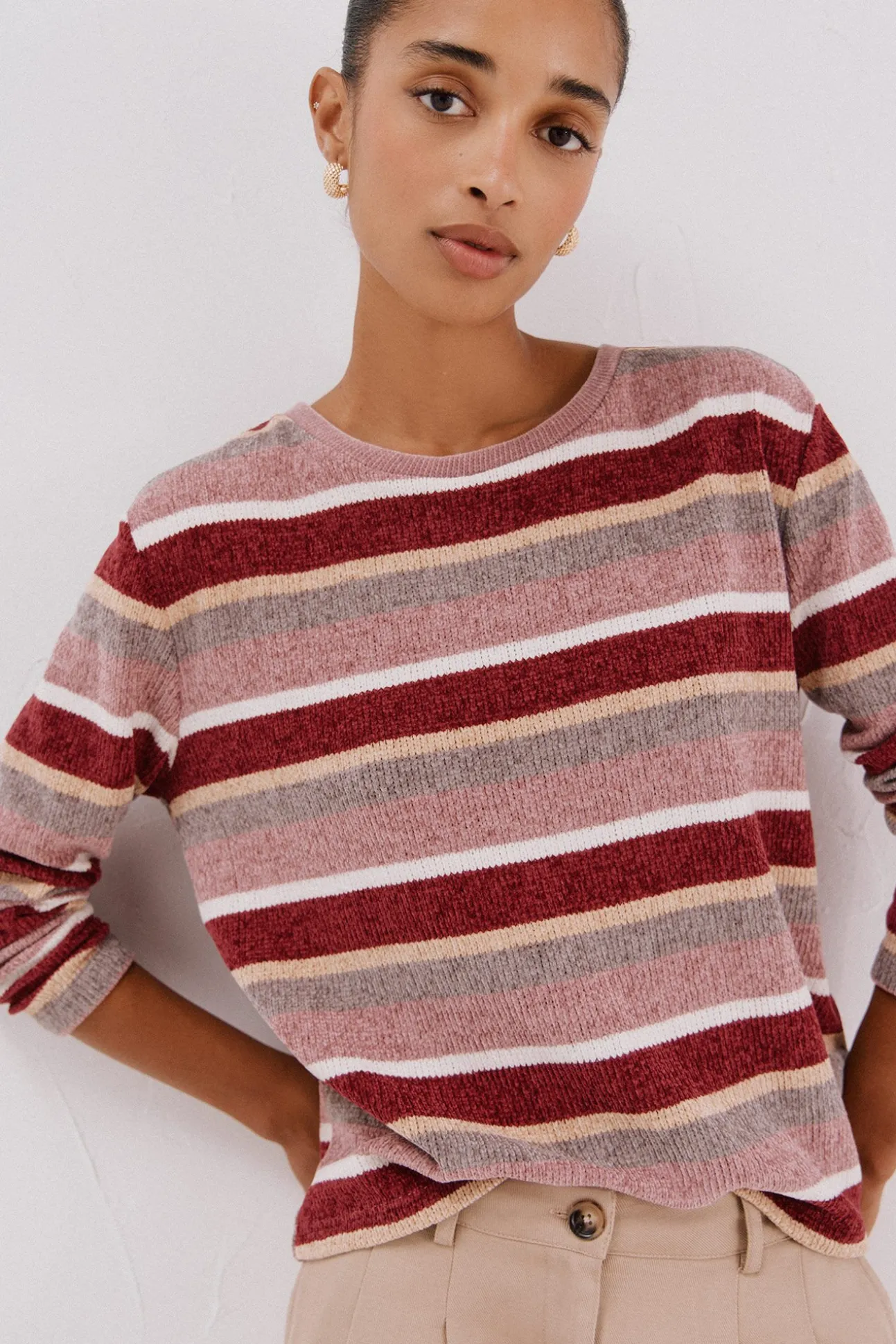 Camiseta chenilla rayas