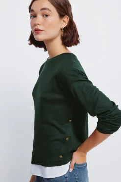 Camiseta combinada botones lateral