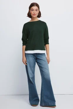 Camiseta combinada botones lateral