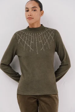 Camiseta con detalle strass