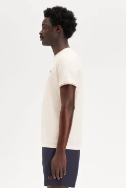 Camiseta con ribete con dos franjas