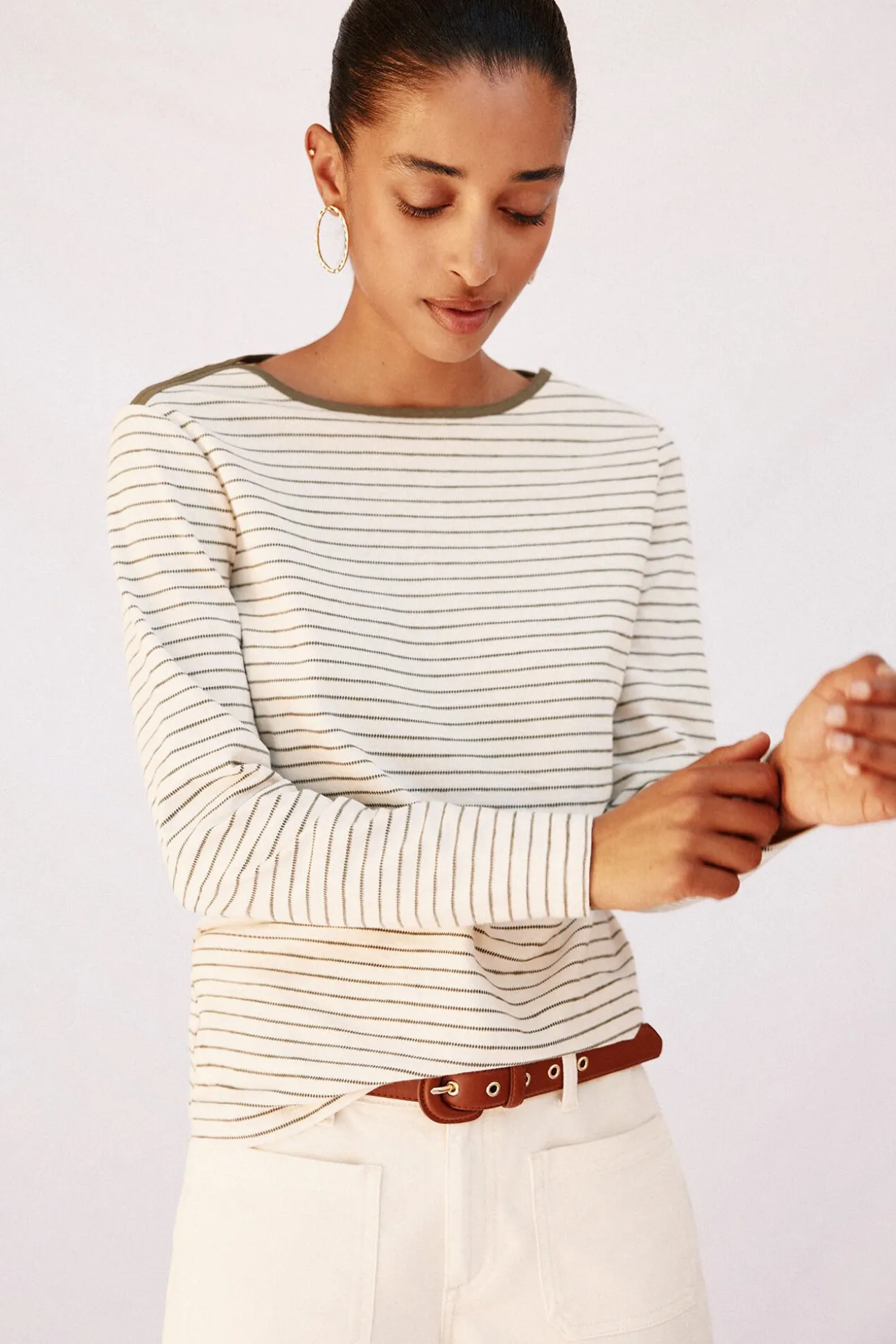 Camiseta cuello barco rayas