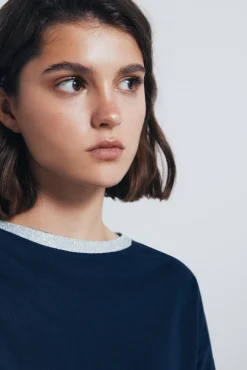 Camiseta cuello lurex