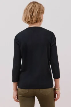 Camiseta cuello mao efecto lino