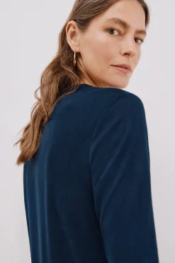 Camiseta cuello mao efecto lino