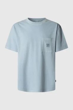 Camiseta de manga corta teñida en prenda.