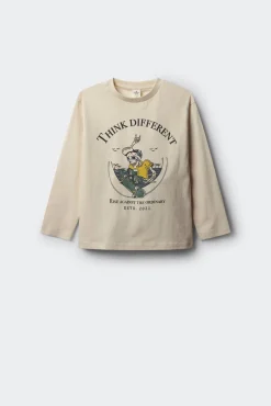 Camiseta de manga larga estampado calavera skater niño