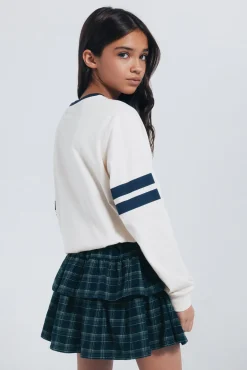 Camiseta de manga larga perro varsity niña