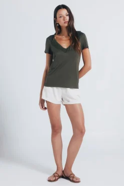 Camiseta escote crochet