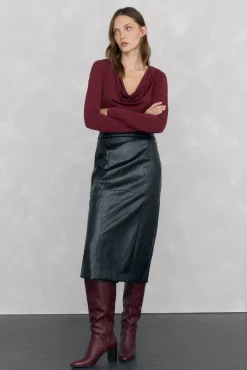 Camiseta escote drapeado