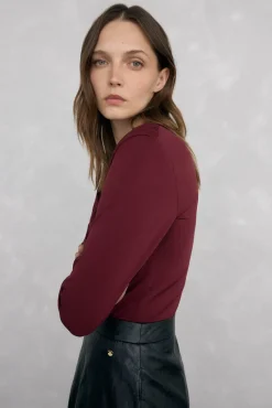 Camiseta escote drapeado