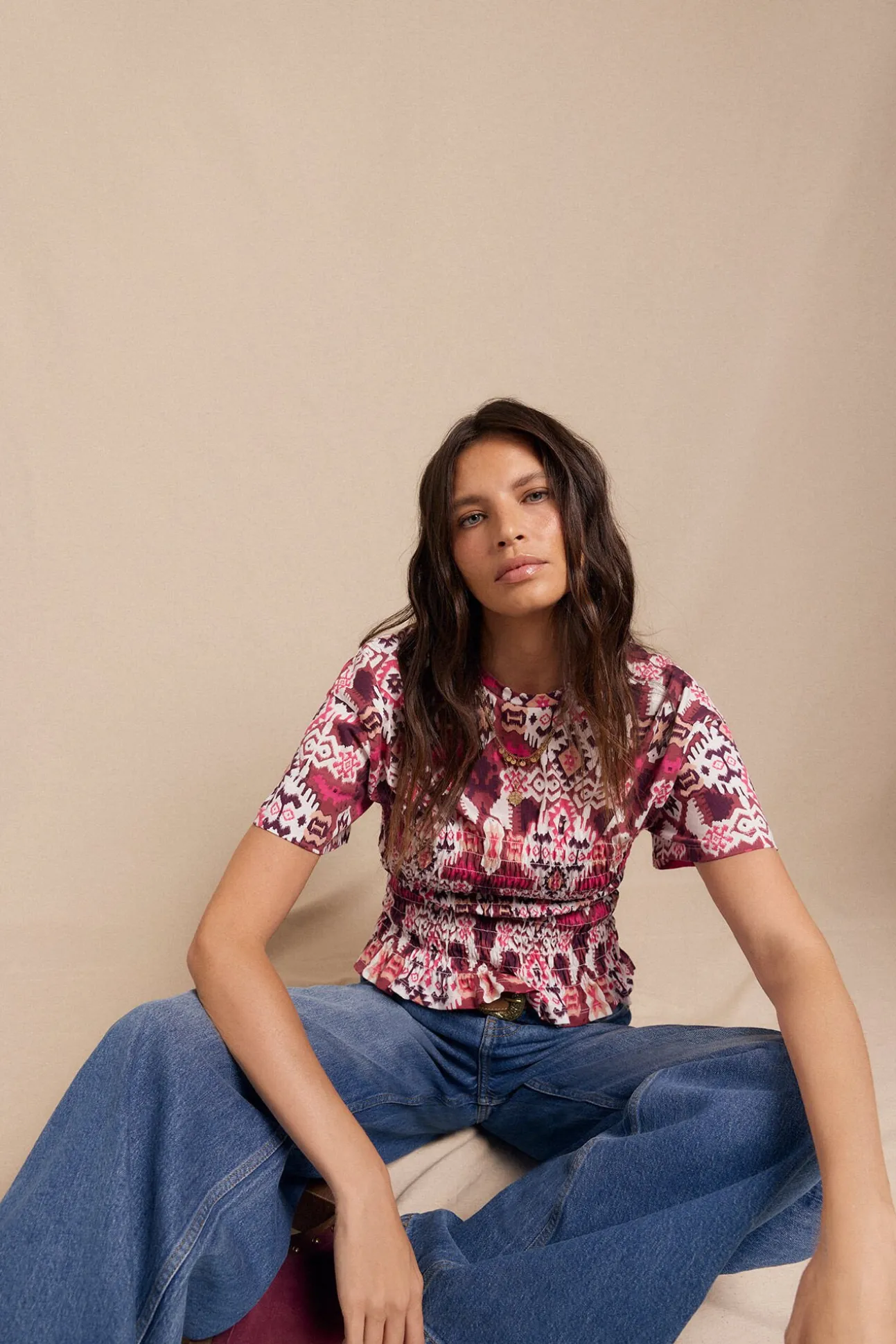 Camiseta estampada nido abeja