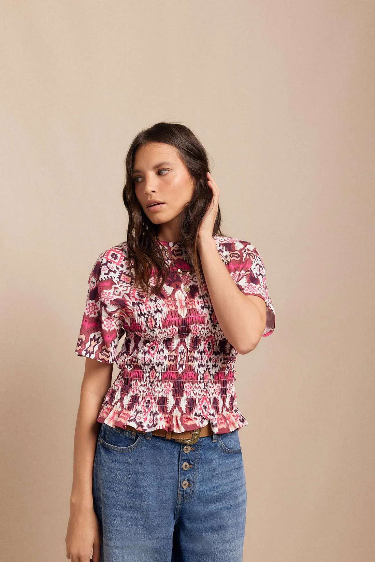 Camiseta estampada nido abeja