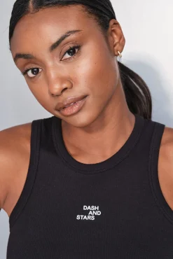 Camiseta halter algodón canalé negro