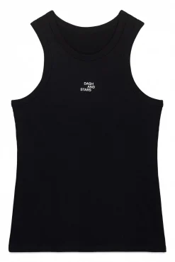 Camiseta halter algodón canalé negro