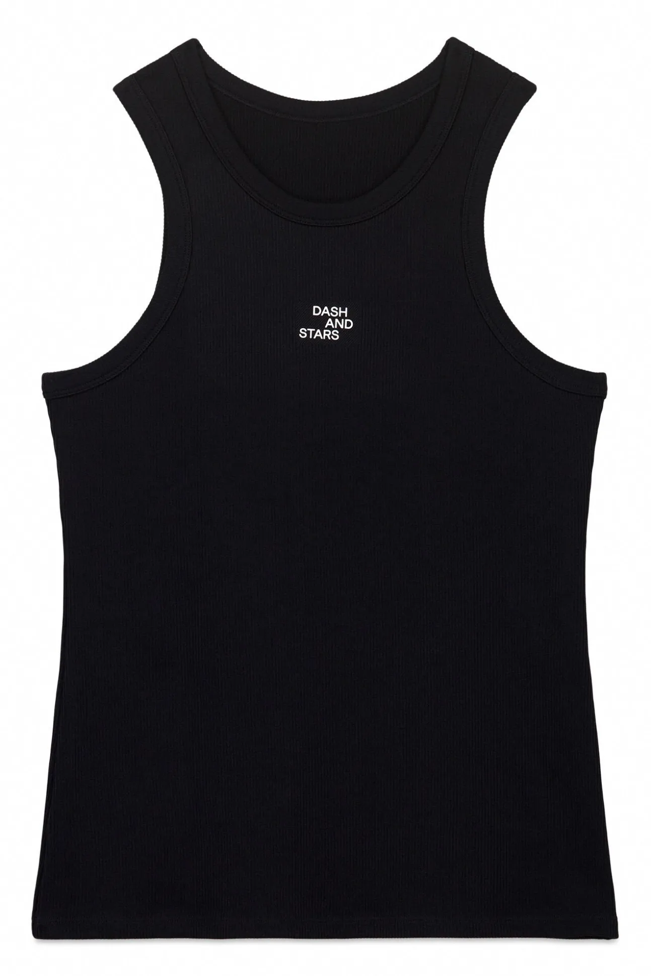 Camiseta halter algodón canalé negro