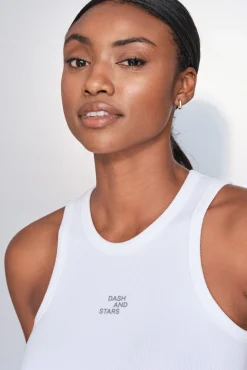 Camiseta halter algodón canalé blanco