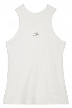 Camiseta halter algodón canalé blanco