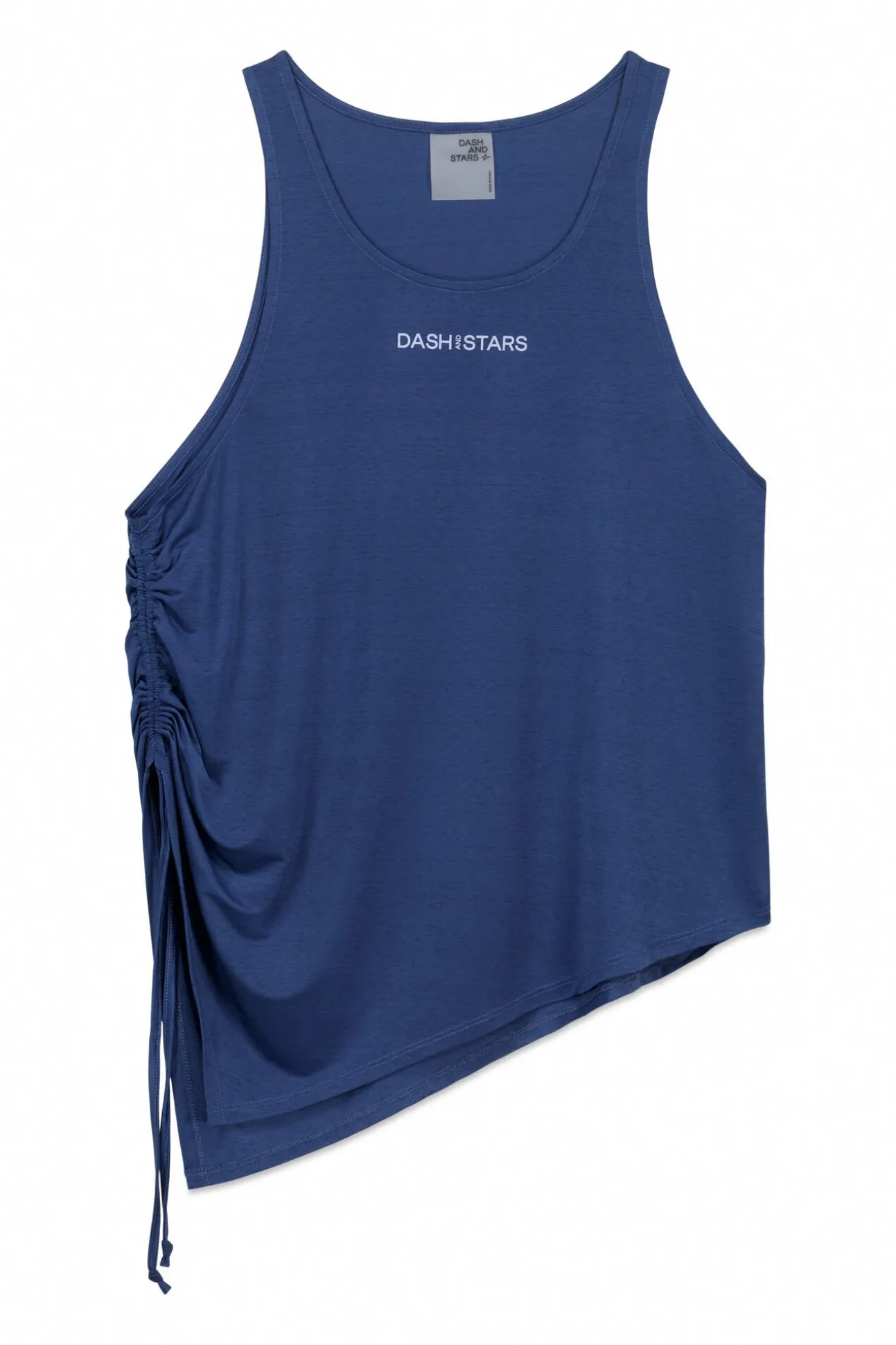 Camiseta halter asimétrica azul