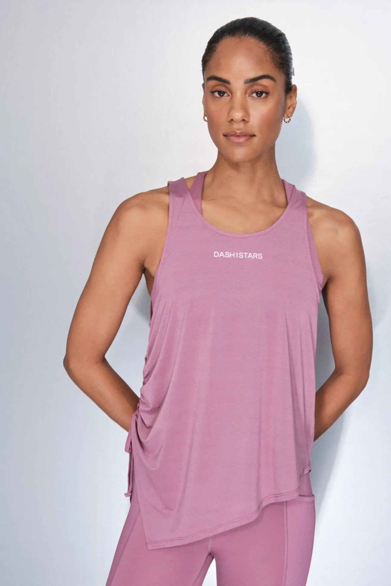 Camiseta halter asimétrica rosa