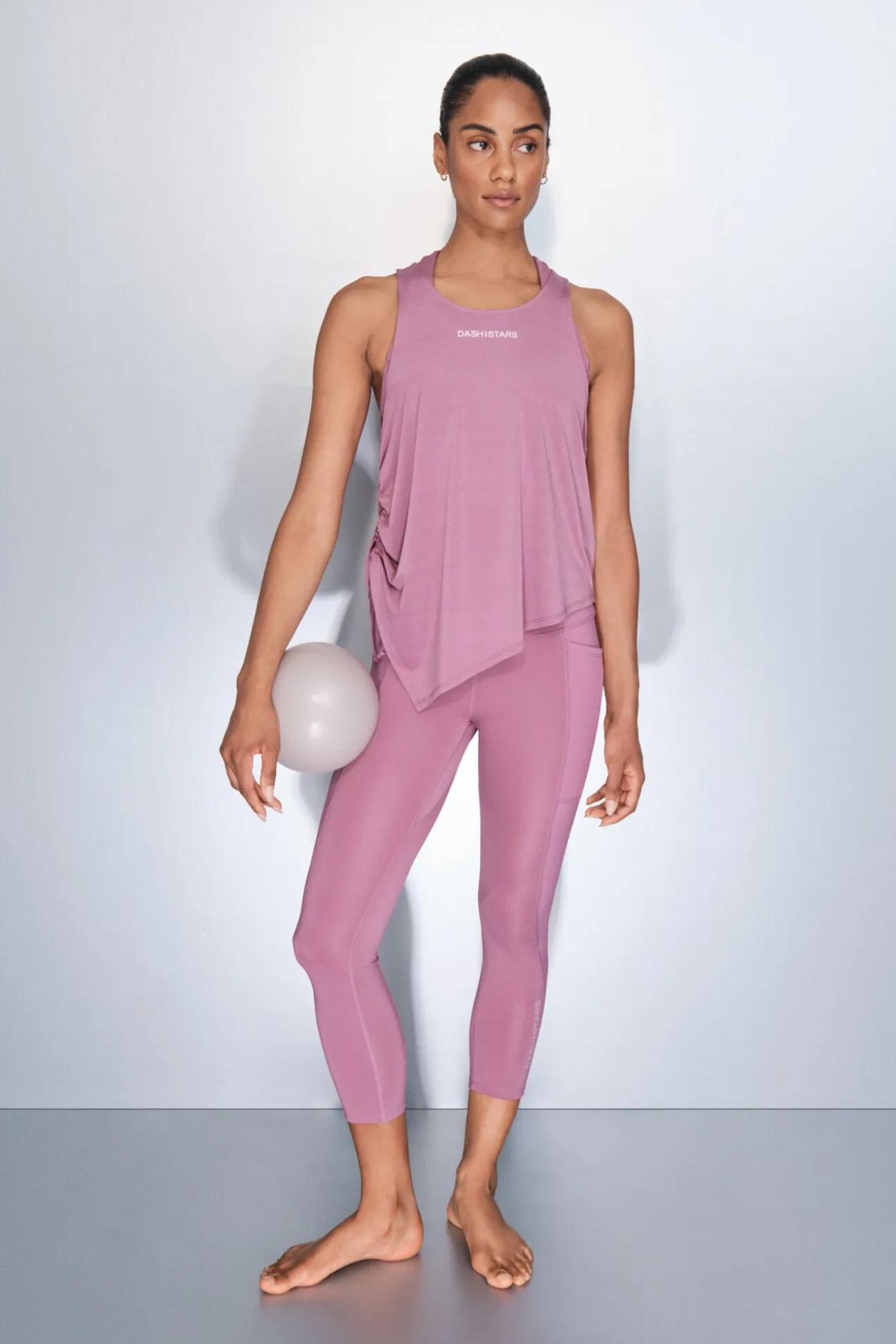 Camiseta halter asimétrica rosa