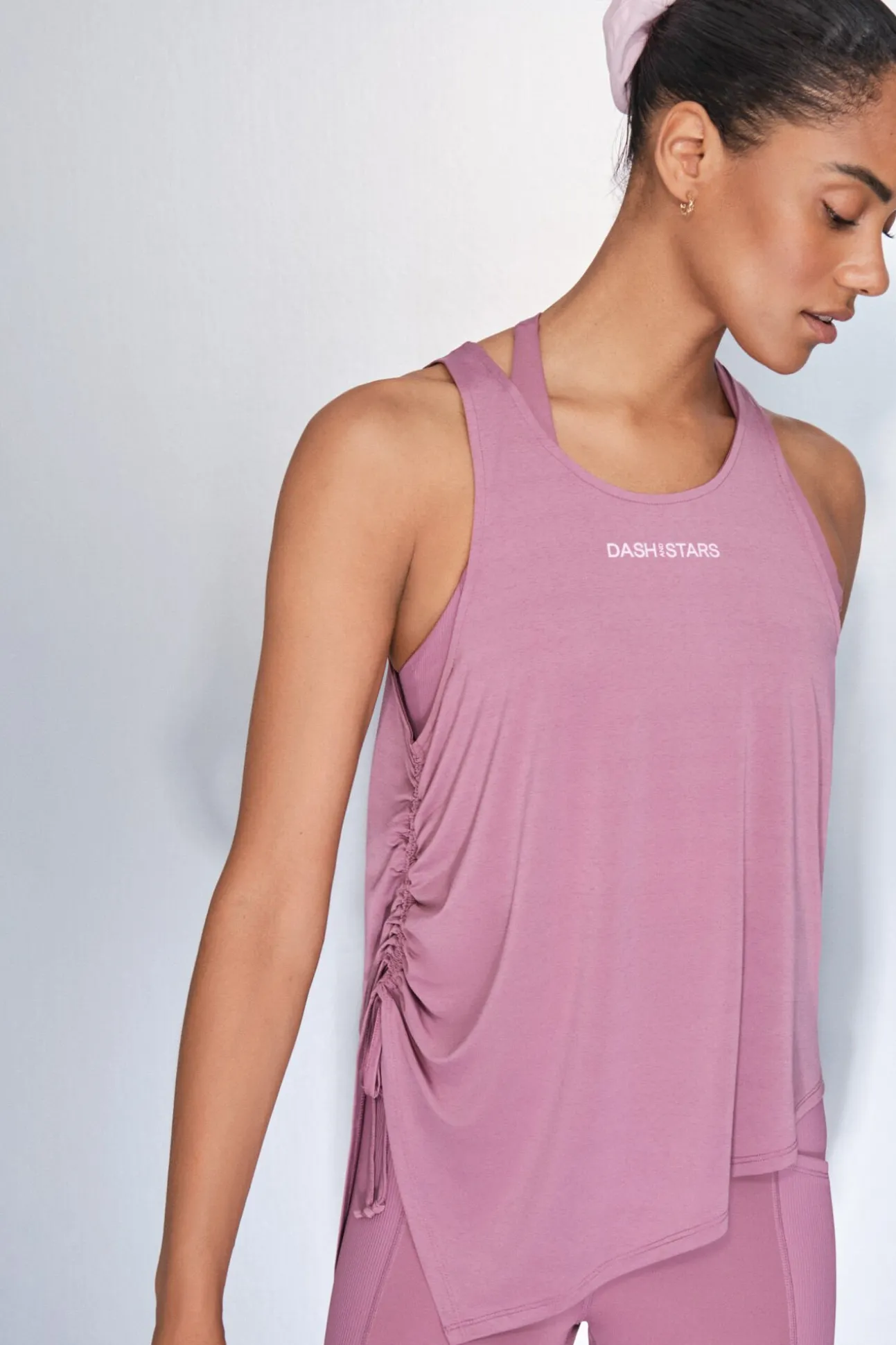 Camiseta halter asimétrica rosa