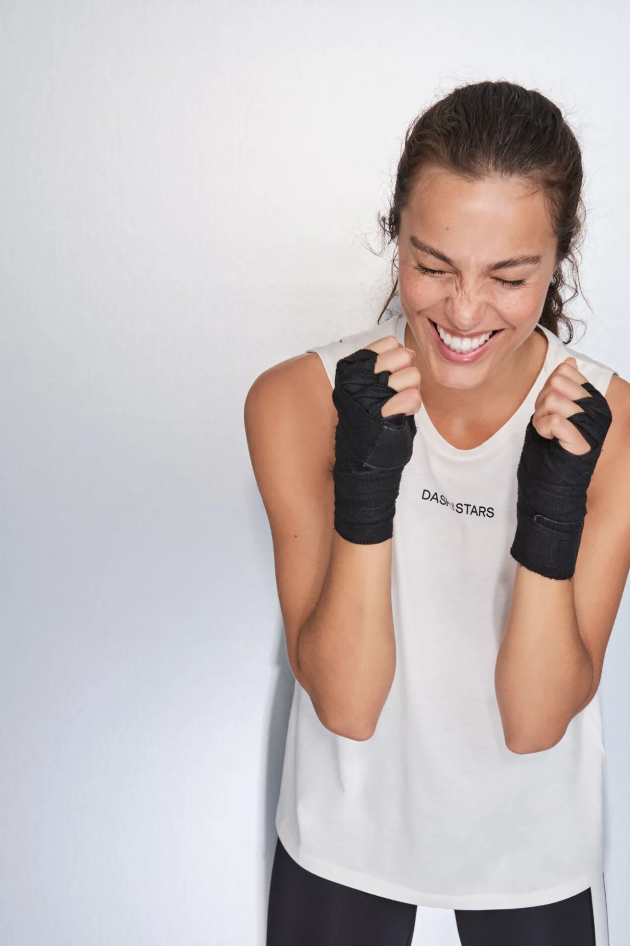 Camiseta halter sin mangas algodón blanca