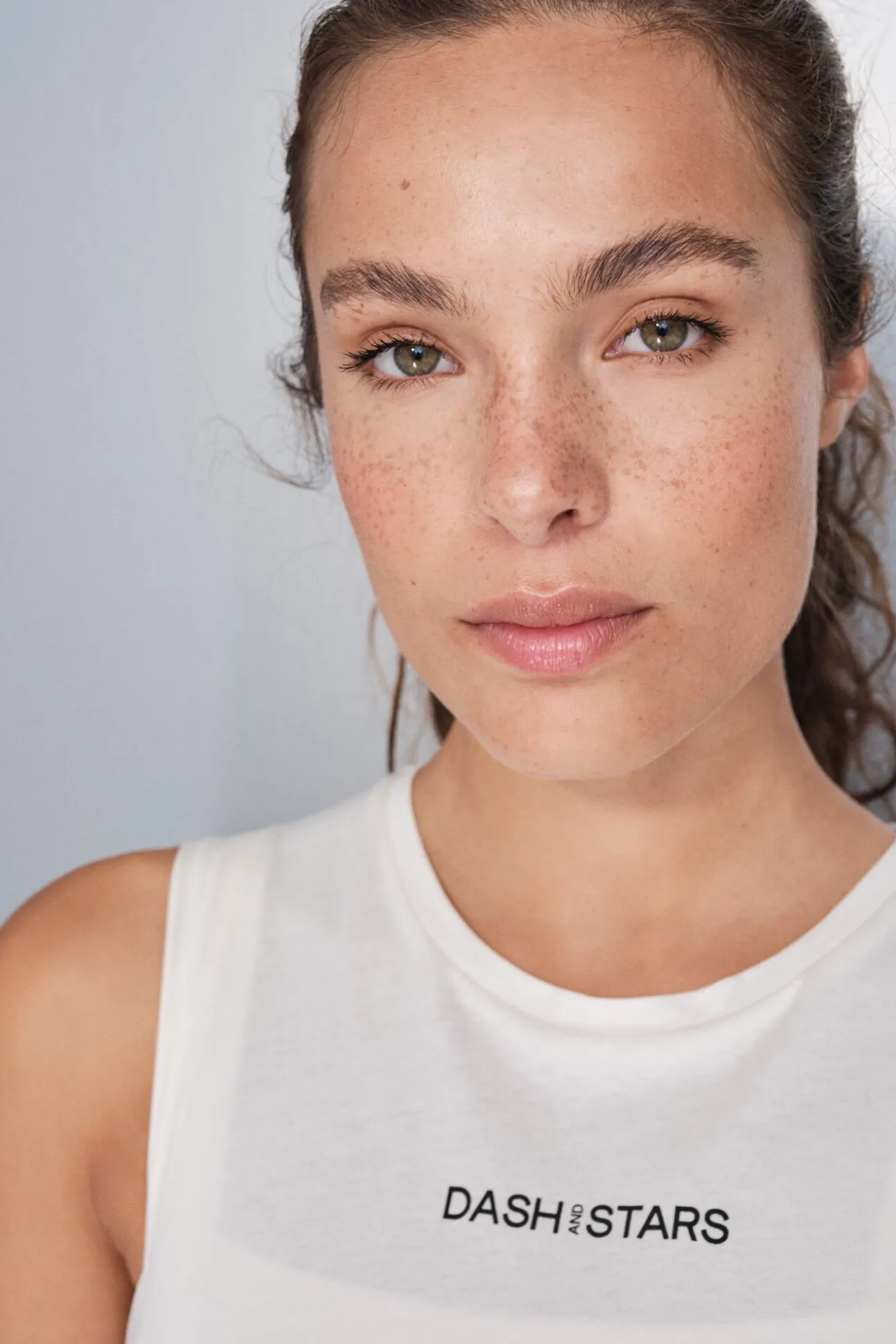 Camiseta halter sin mangas algodón blanca