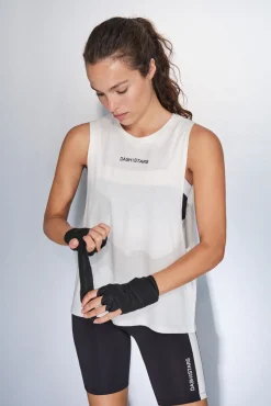 Camiseta halter sin mangas algodón blanca