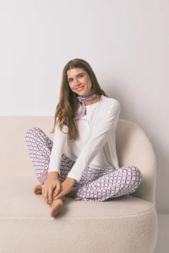 Camiseta holgada manga larga blanco