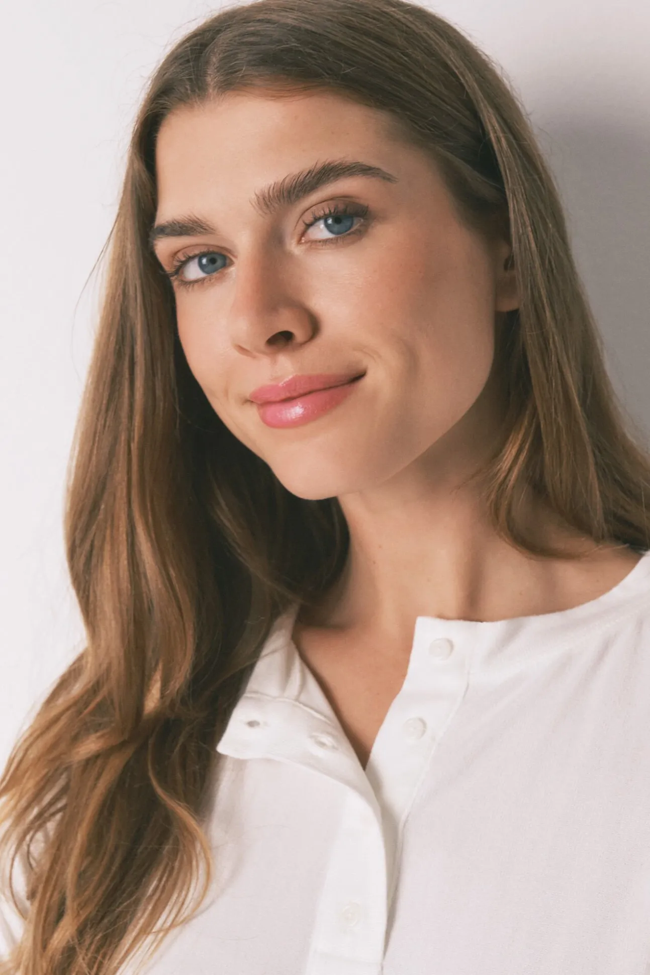 Camiseta holgada manga larga blanco