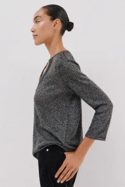 Camiseta lurex cuello mao