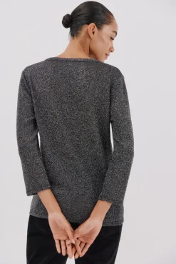 Camiseta lurex cuello mao