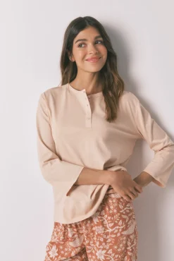 Camiseta manga ¾ 100% algodón naranja