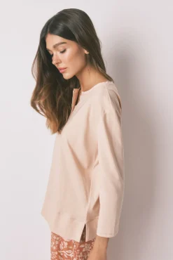 Camiseta manga ¾ 100% algodón naranja