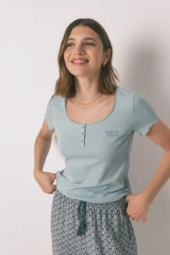 Camiseta manga corta algodón verde