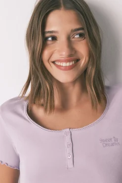 Camiseta manga corta algodón lila