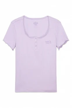 Camiseta manga corta algodón lila