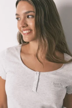 Camiseta manga corta algodón gris