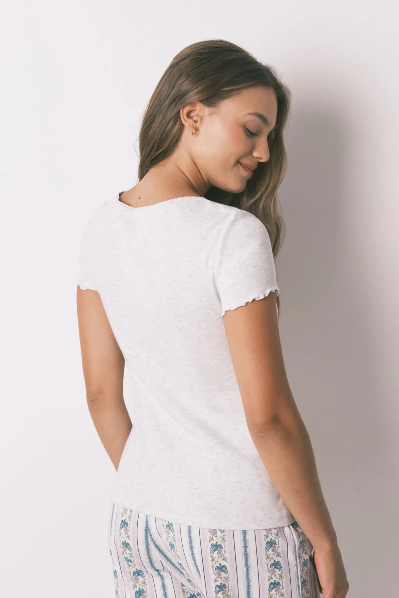 Camiseta manga corta algodón gris